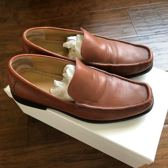 Calvin Klein mens loafers neil cognac brown sz 8.5 - Picture 3 of 7